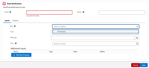 Push notifications action detail