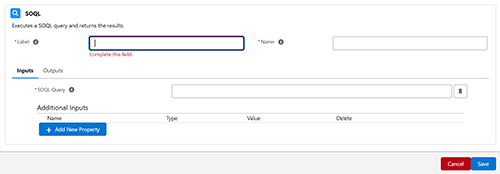 SOQL action detail